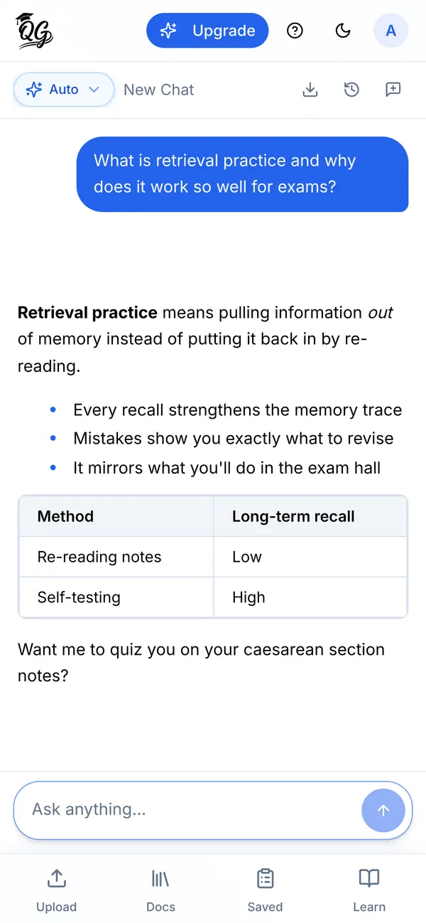 The tutor on your notes, and a practice question.