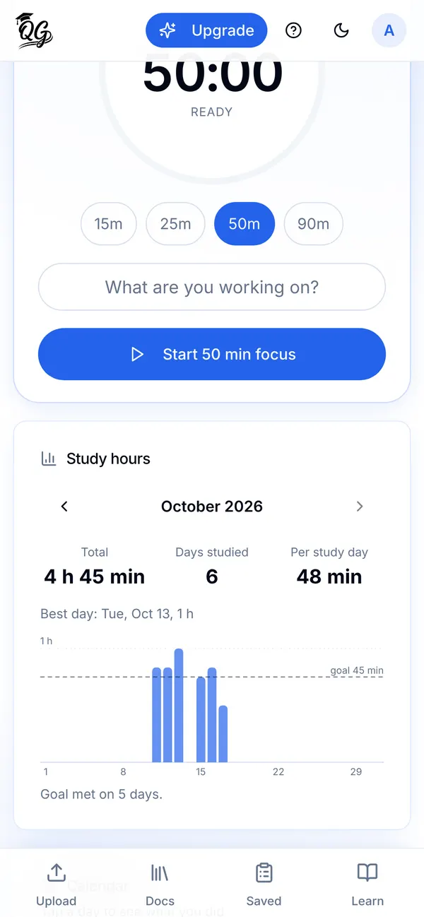 Study hours and the syllabus tracker.